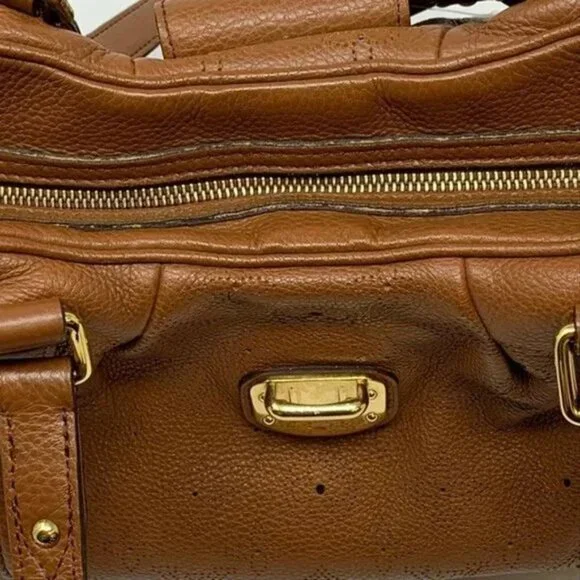 Authentic Louis Vuitton Lunar Pm Cognac Brown Mahina Leather Shoulder Bag - Picture 4 of 12